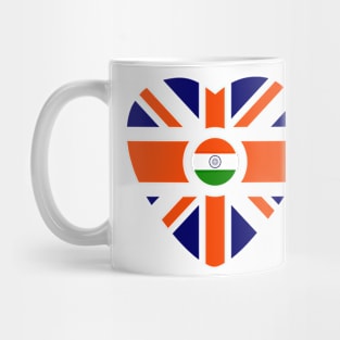 British Indian Multinational Patriot Flag Series (Heart) Mug